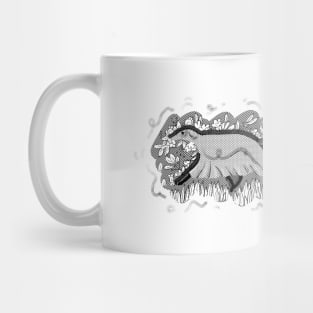 Ghost sighthound ink drawing design Mug